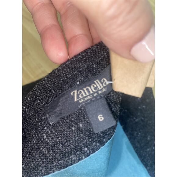 Women’s Zanella Charcoal Gray Tweed Wool Midi Skirt Size 6 Lined Made In Italy - Picture 8 of 9